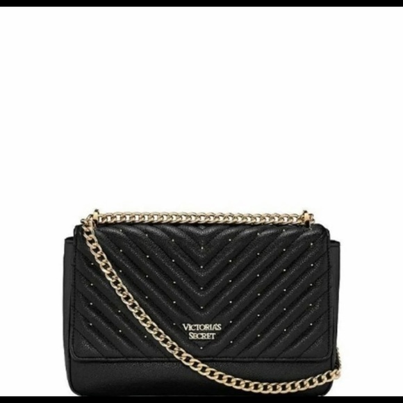 Victoria Secret black handbag with gold chain strap. - Picture 2 of 11